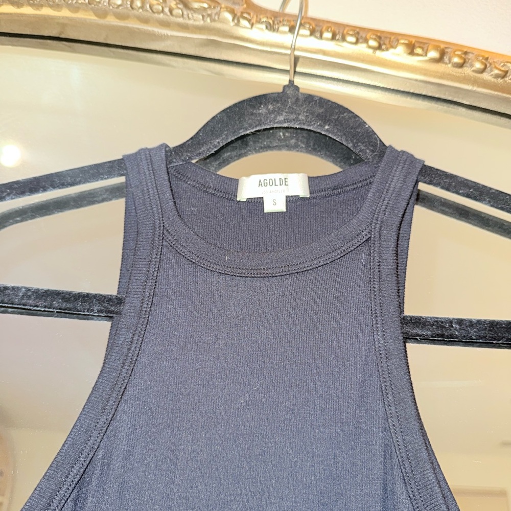 AGOLDE WOMEN'S RIANNE HIGH-NECK RACERBACK BODYSUIT Black Small - Picture 11 of 12
